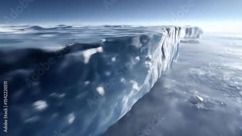 Frozen landscape with ice formations