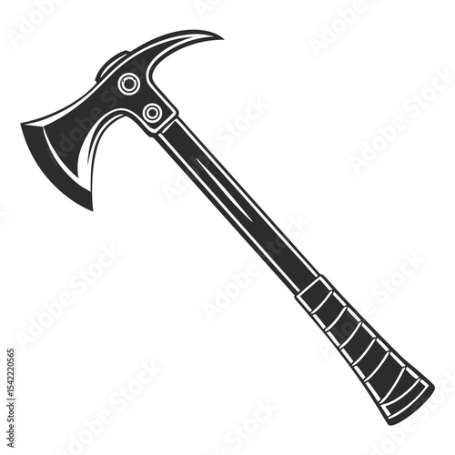 Black and white axe illustration perfect for emergency service related designs.