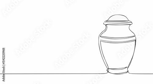 A minimalist line drawing of an urn.