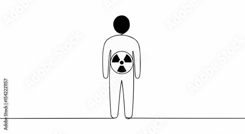 Conceptual illustration of a person with internal radiation. 