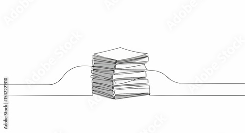 A stack of books, drawn in a minimalist style.