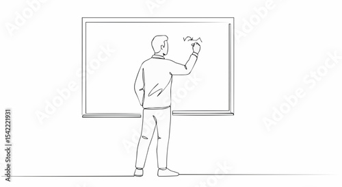 Man writing on a whiteboard.