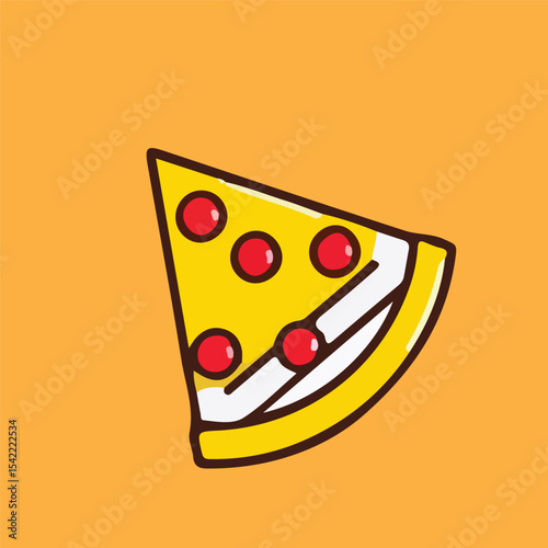 pizza icon illustration on yellow background