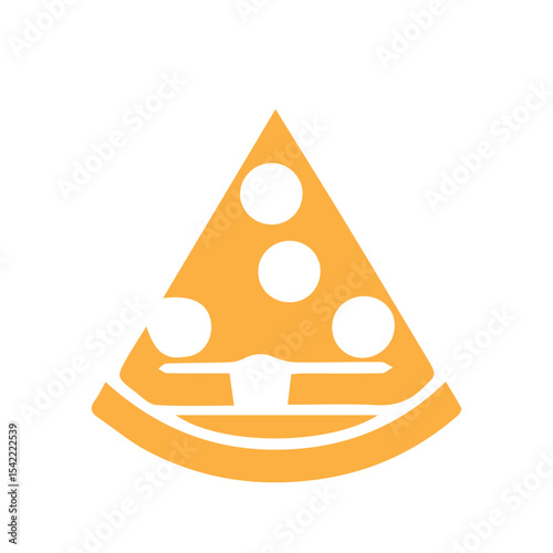 pizza icon illustration in yellow color