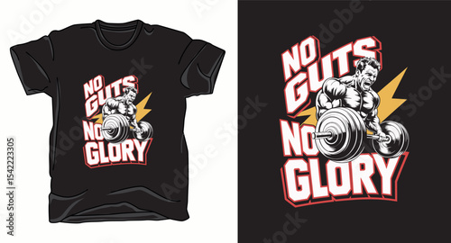 No guts fitness graphic vector t-shirt design print