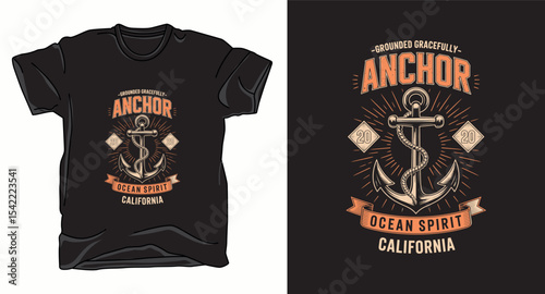 Anchor graphic vector t-shirt design print
