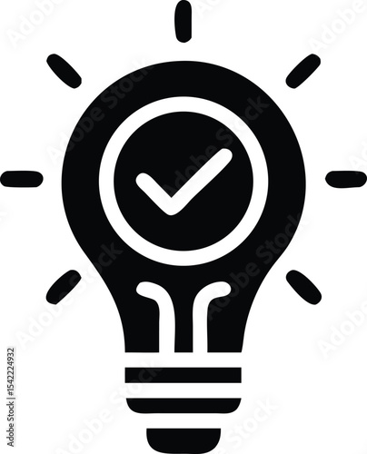 Light bulb with tick icon