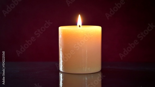 Burning candle glowing in the dark background