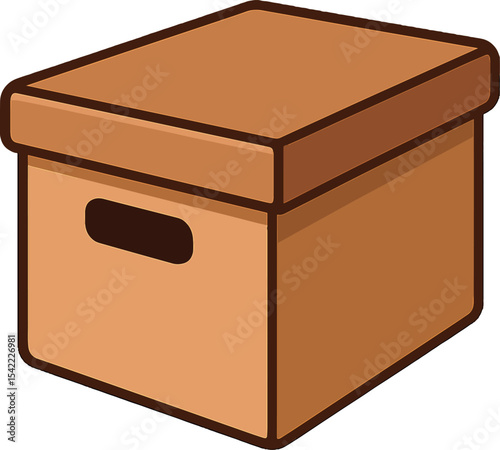Simple brown storage box with a lid designed for organizing and decluttering spaces in homes or offices