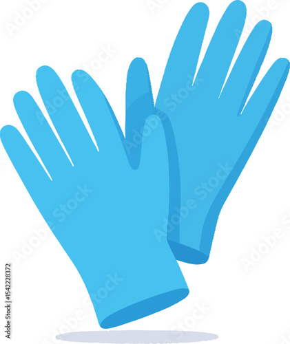 Blue latex gloves ready for use in a healthcare setting during a routine examination or procedure