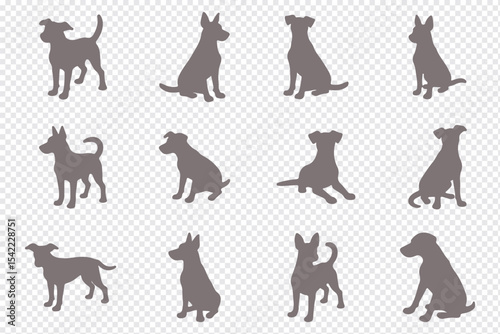 A striking black silhouette of a dog with a long tail sniffing the ground. It captures the simple, yet powerful, beauty of canine companionship.