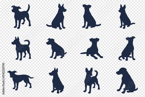 A striking black silhouette of a dog with a long tail sniffing the ground. It captures the simple, yet powerful, beauty of canine companionship.