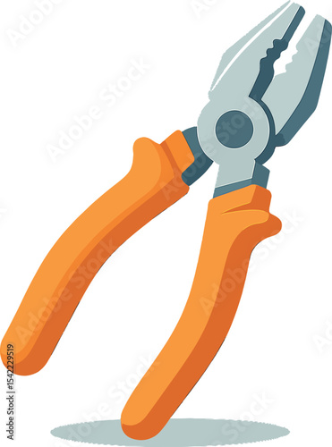Utility pliers with orange grips on a white background for versatile handling in various tasks