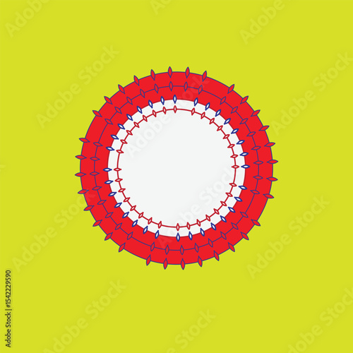 Vibrant red paper plate on a clean white background, captured from top view