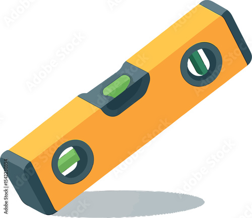 Level tool balances perfectly on a flat surface during a construction project