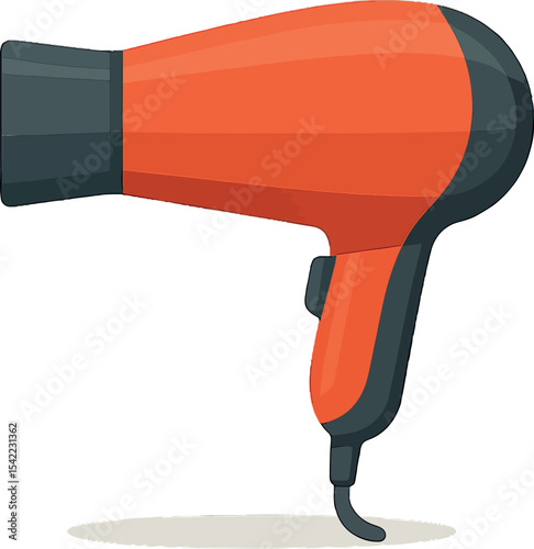 Bright red hair dryer displayed on a white background emphasizing its sleek design and modern features for everyday use in personal care routines