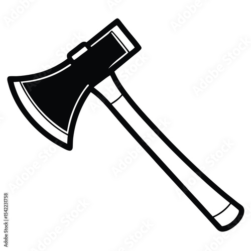 Vector illustration of a black and white axe suitable for design projects