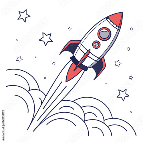 space rocket vector illustration