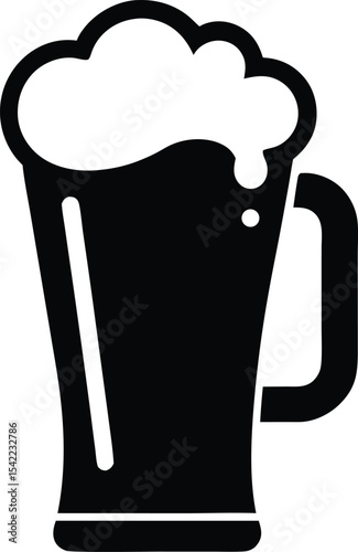 beer glass  icon  black silhouette vector,beer mug  icon