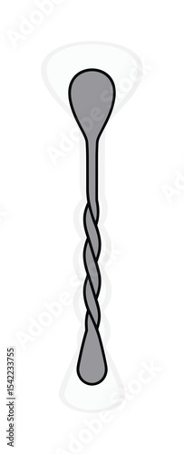 Bar Spoon Vector Illustration, Cocktail Mixing Essential