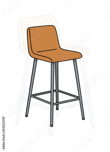 Bar stool vector illustration, barstool furniture equipment