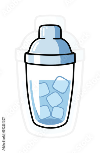 Cocktail shaker vector art, classic bartender tool