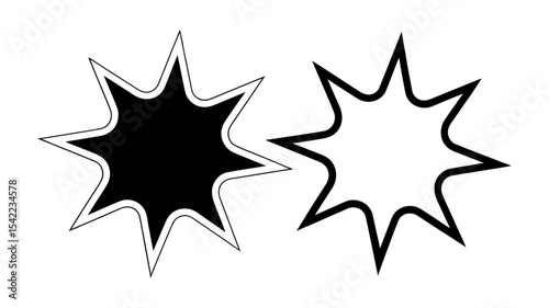 Star Outline and Solid Vector Icons - Rating Favorite Success Symbol