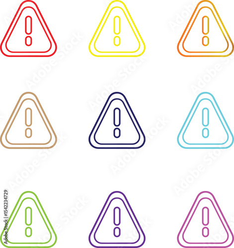 warning icon, Danger triangle vector icon,  exclamation marks, attention, error. danger