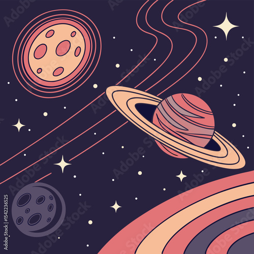vector illustration of a spaceship