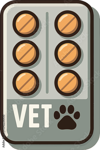 Pills for pets at the veterinary clinic during a sunny afternoon