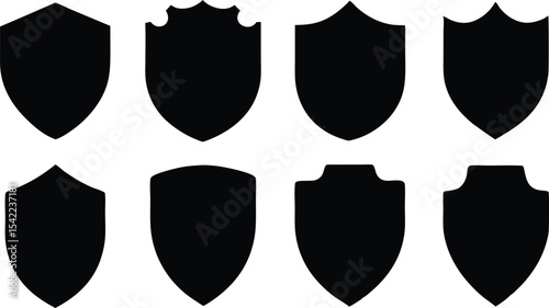 shield icon set,security shield  black silhouette  vector  set,protection  shield vector set