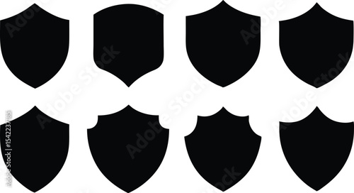 shield icon set,security shield  black silhouette  vector  set,protection  shield vector set