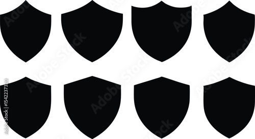shield icon set,security shield  black silhouette  vector  set,protection  shield vector set