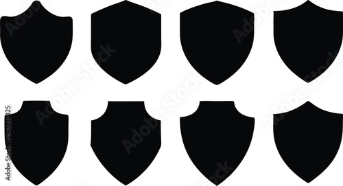 shield icon set,security shield  black silhouette  vector  set,protection  shield vector set