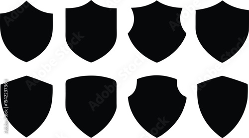 shield icon set,security shield  black silhouette  vector  set,protection  shield vector set