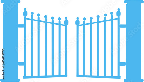 Decorative Gates Silhouette Vector – Ornamental Entry Clipart