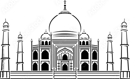 Taj Mahal Clipart – Iconic Indian Landmark Vector Art