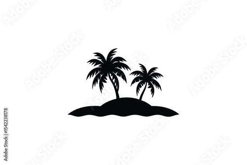 tropical-island-silhouette--sun--tranquil-scene--g.eps