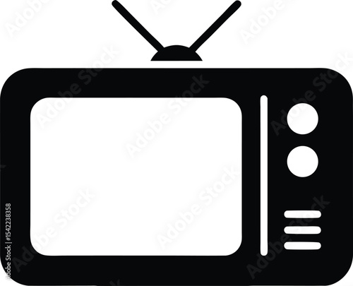 television silhouette vector, retro old tv icon 