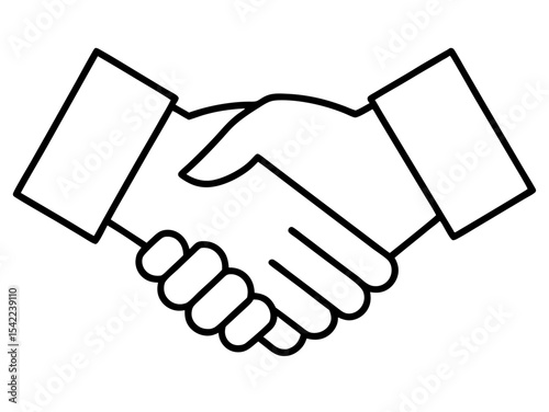 Handshake line art  icon,Handshake outline vector