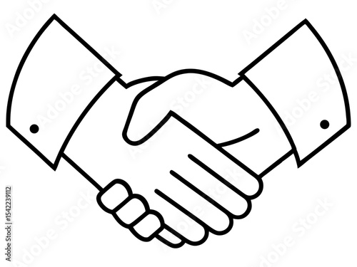 Handshake line art  icon,Handshake outline vector