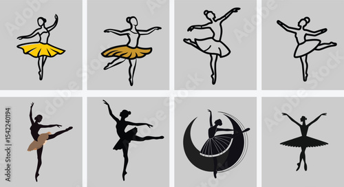 Ballet Dancer Silhouette in Graceful Pose