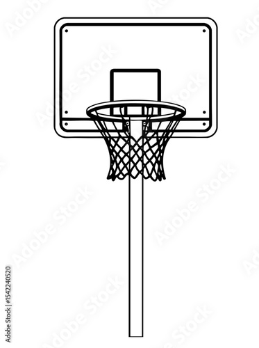 Basketball Hoop Outline SVG Vector Illustration