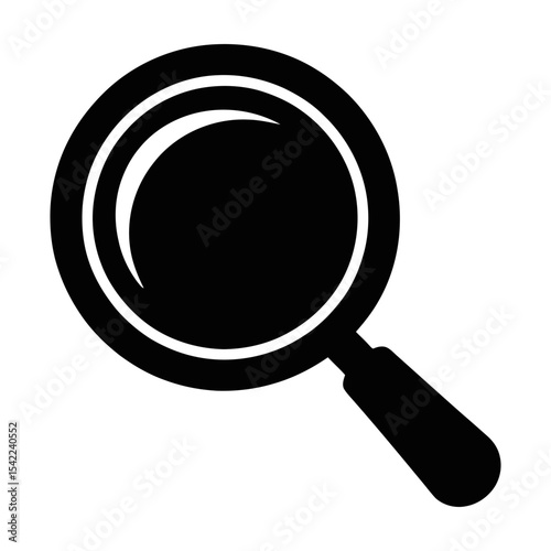 Magnifying glass icon silhouette isolated on white background