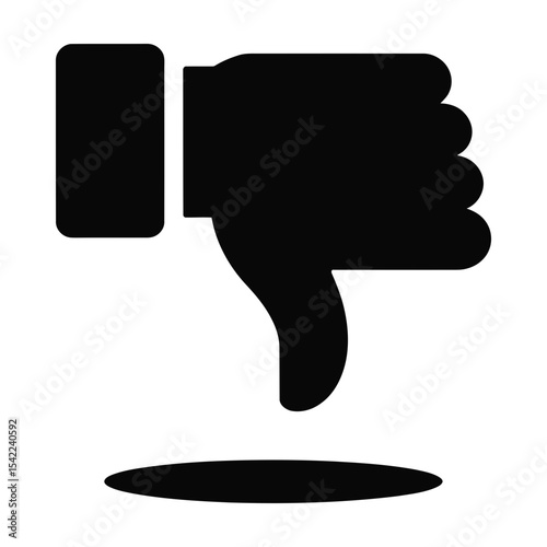 Thumbs down silhouette icon isolated on white background
