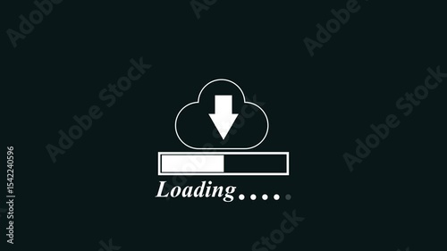 Abstract download cloud Arrow animation with Loading bar .