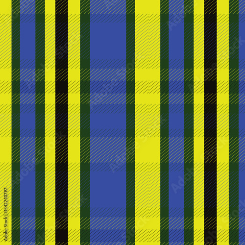 Blue and yellow gingham seamless pattern.