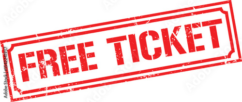 Grunge stamp free ticket