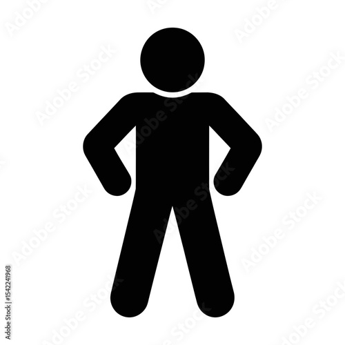 Simple person silhouette icon isolated on white background