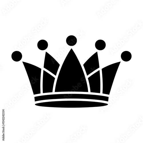 Royal crown silhouette icon isolated on white background
